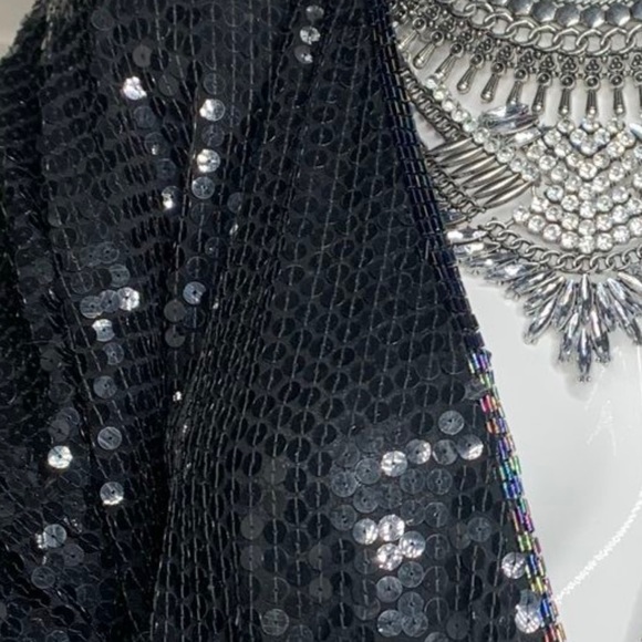 Black Sequence Dress 1920’s Style Size 8 - Picture 13 of 16